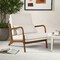 Modern Accent Chair with Rubber Wood Armrests, Removable Back, Comfortable Seating